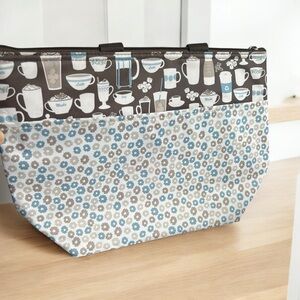 Thirty One New deadstock thermal tote lunch coffee and tea novelty print retro
